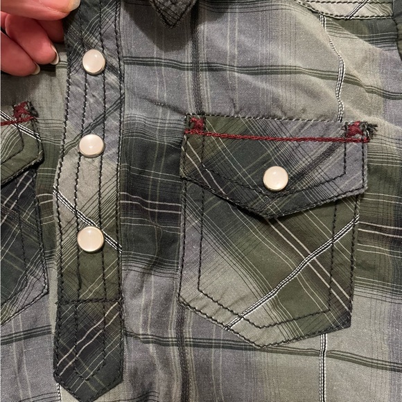 Red Dirt Western Green Plaid Long Sleeve Baby Onesie 24 Months - Picture 7 of 9